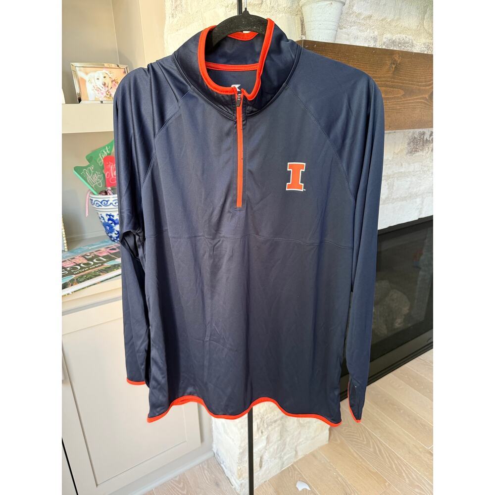 Colosseum Univ Illinois Fighting Illini Generation Quarter Zip Windshirt Size L